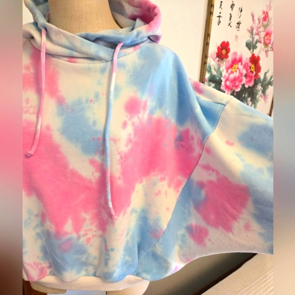 EASEL LOS ANGELES TIE-DYED PINK & BLUE HOODIE. SIZE MEDIUM. - Picture 3 of 10